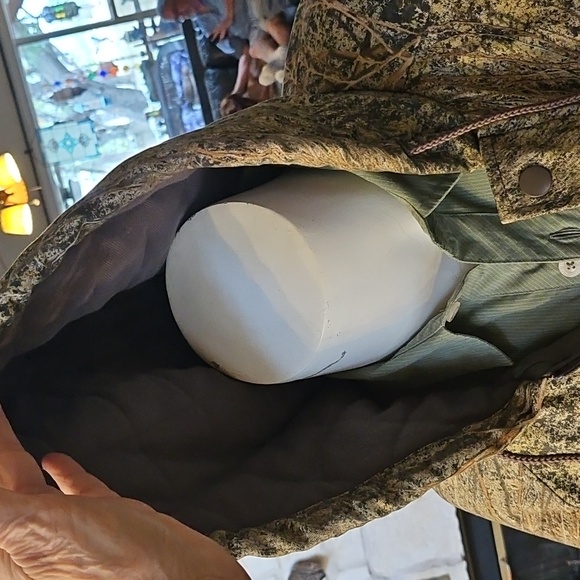 Russell Outdoors Mens Mossy Oak Brush Jacket Camouflage XL Hooded Quilt Lined - Picture 4 of 15